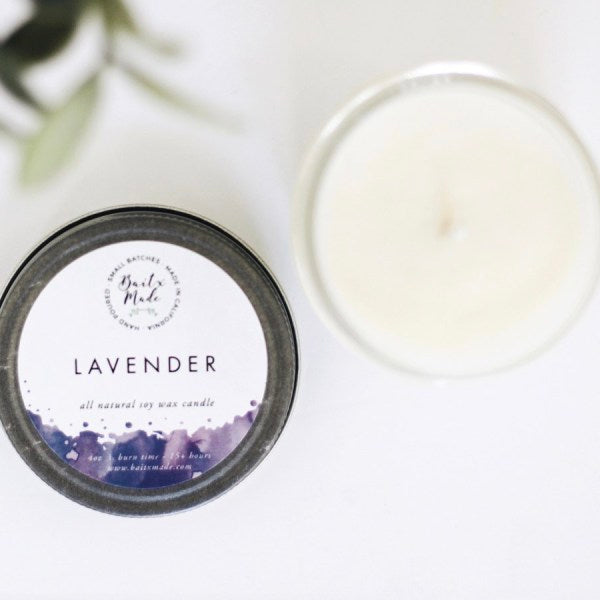 Baitx Made Lavender 4 oz Soy Wax Candle